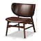 Baxton Studio Marcos Mid-Century Modern Dark Brown Faux Leather Wood Living Room Accent Chair 190-11712-ZORO - alternate 6